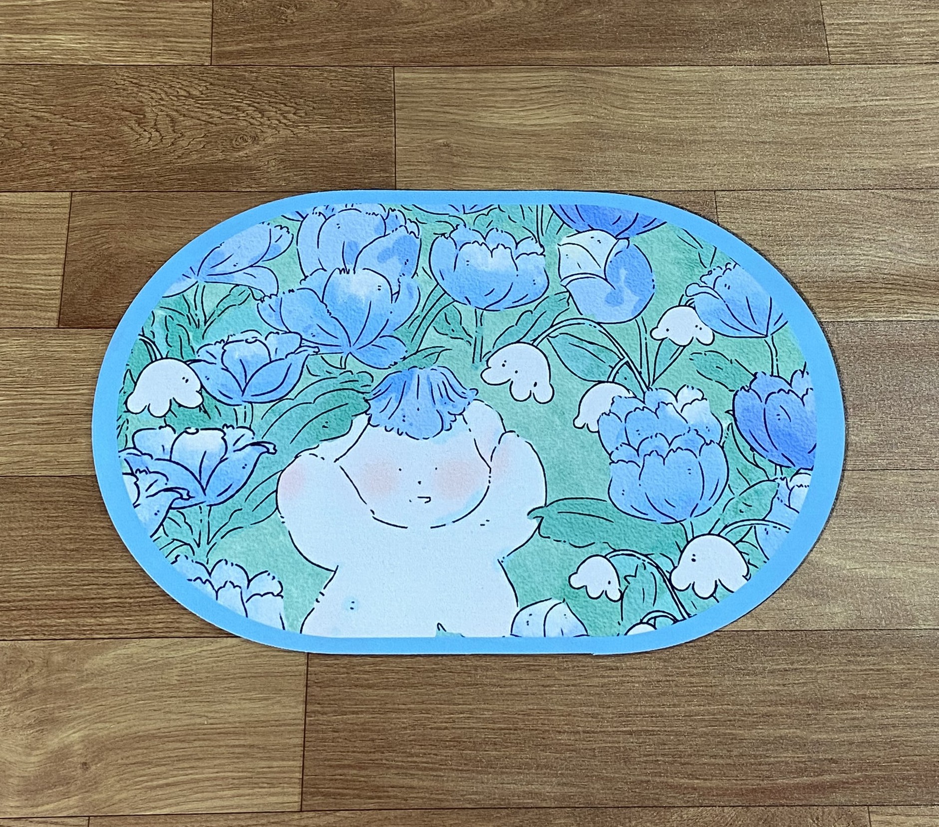 Thảm lau chân Silicon Hình Elip lót cửa chùi chân, siêu thấm hút, chống trượt cho phòng tắm (40x60cm)