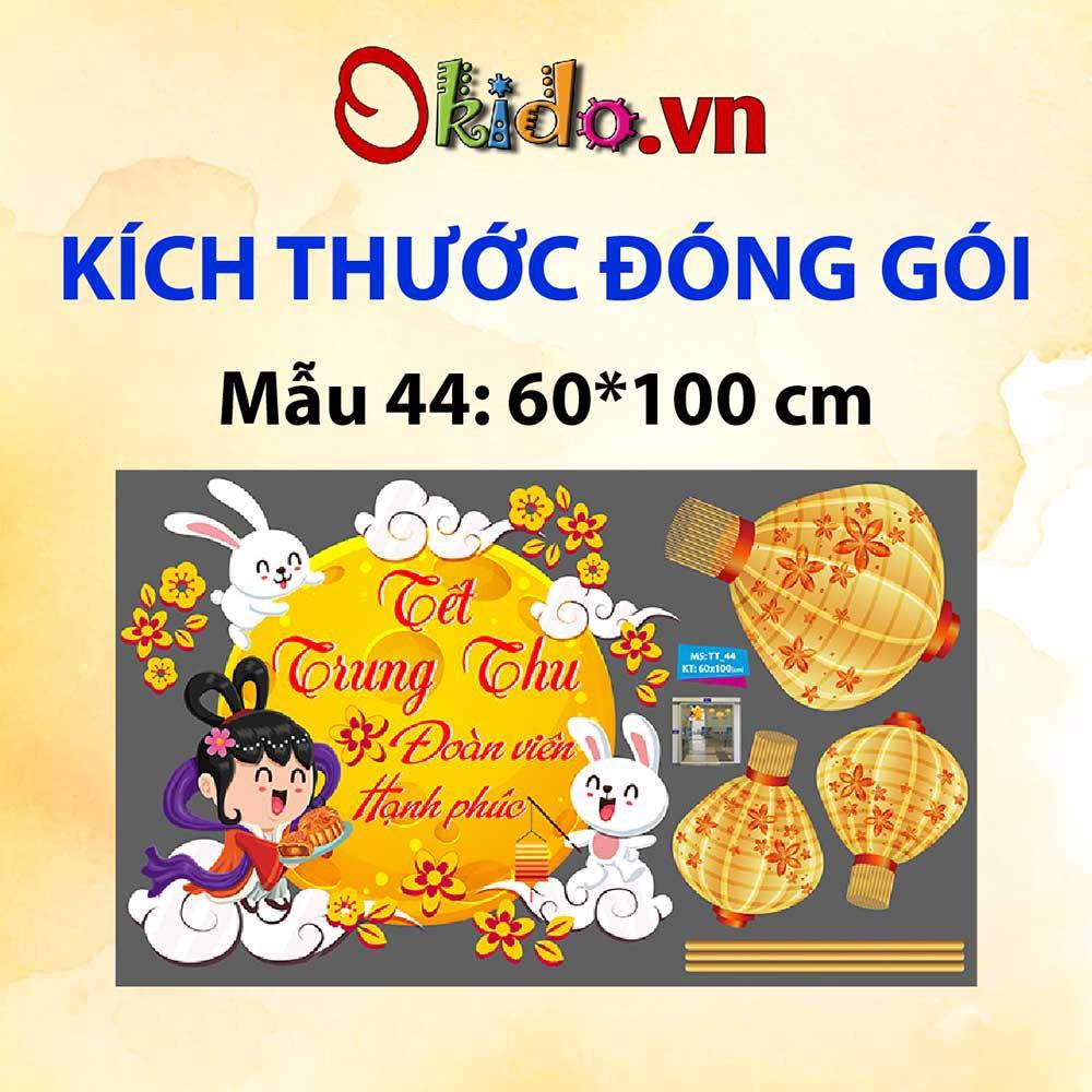 DECAL TRANG TRÍ TẾT TRUNG THU 2021 BÉ TRAI GÁI ĐÓN TRĂNG