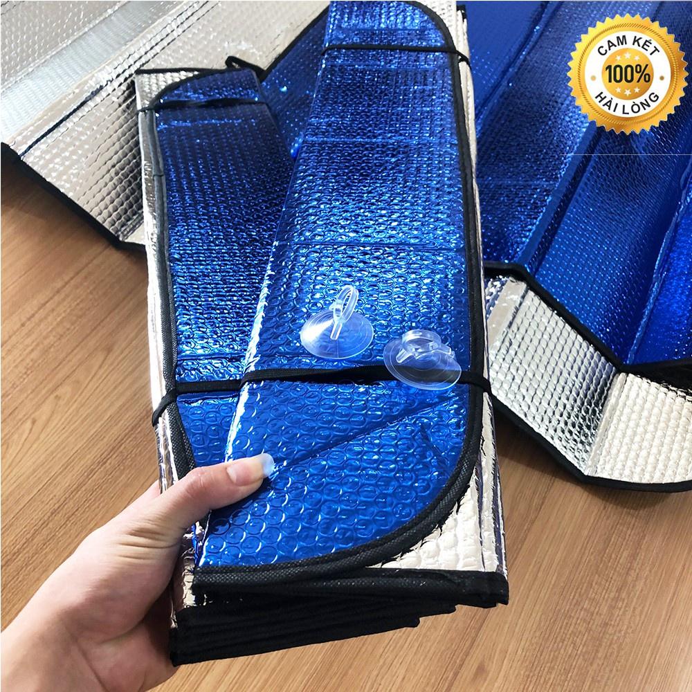 Tấm Che Nắng Kính Trước Ô Tô, Tấm Che Nắng Kính Lái Ô Tô Dạng Xốp Dài Xanh - Bạc