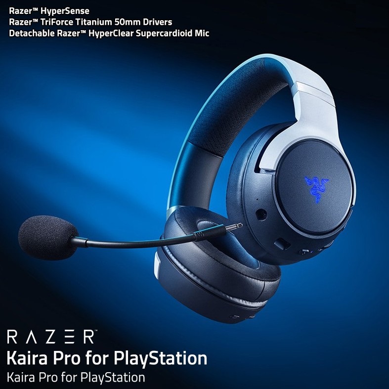 Tai nghe không dây choàng đầu Razer Kaira Pro HyperSpeed-Licensed PlayStation 5 Wireless Gaming Headset_Mới, hàng chính hãng