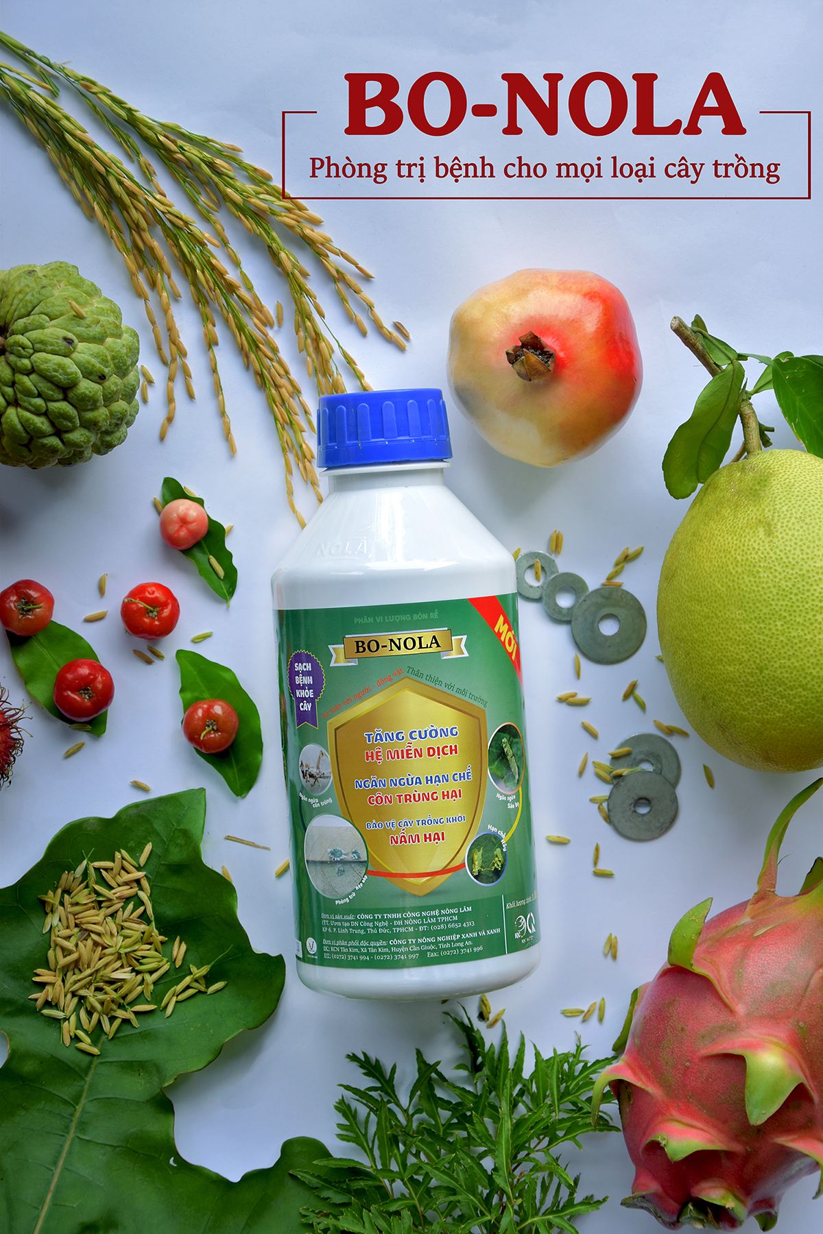 Chế phẩm Bonola - Trichoderma Bacillus - dạng nước - 1L - phòng trừ bệnh do nấm hại gây ra, kích thích bộ rễ phát triển, giúp đất tơi xốp