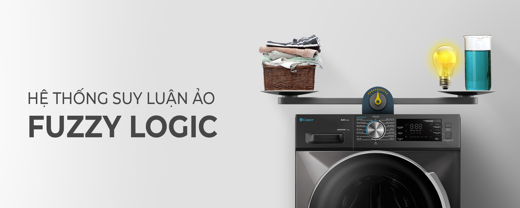 Máy Giặt Casper Nhập Khẩu nguyên chiếc từ Thái Lan cửa trước 12,5kg- WF125I140BGB