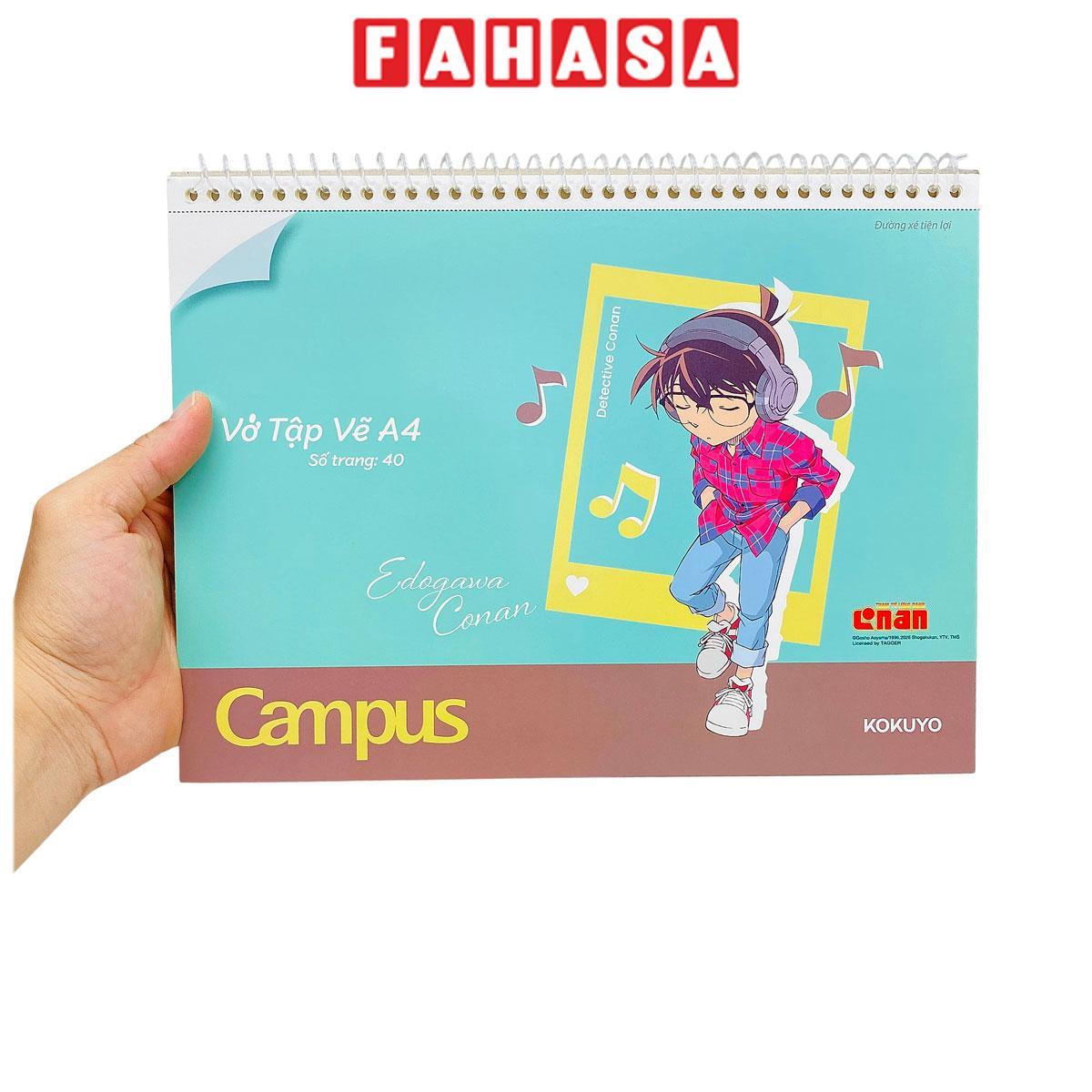 Vở Vẽ Conan A4 - 40 Trang 100gsm - Campus SKB-A4CON-07 - Edogawa Conan