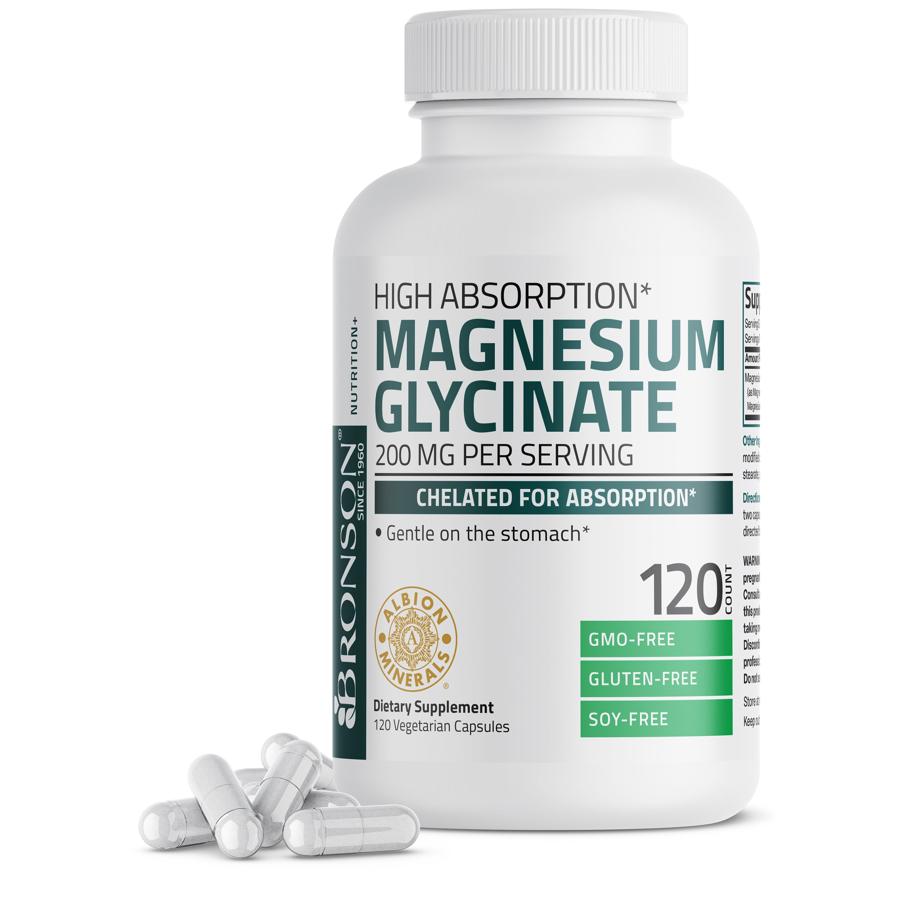 Bronson Magnesium Glycinate 200mg (120 Viên) - Giảm Nguy Cơ Tiểu Đường Hỗ Trợ Sức Khỏe Xương Khớp Của Mỹ