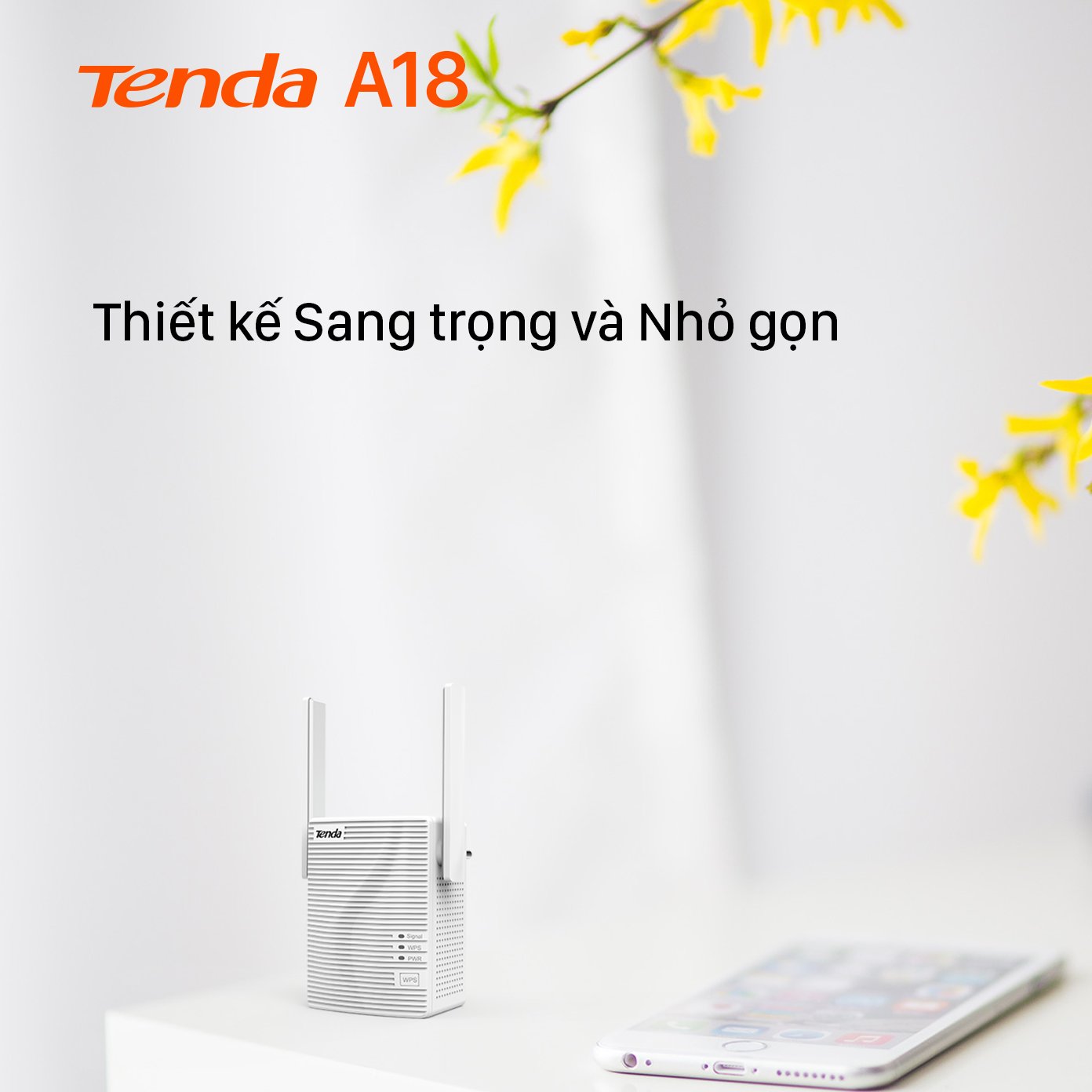 Tenda Bộ kích sóng Wifi A18 Chuẩn AC 1200Mbps - Hàng Chính Hãng