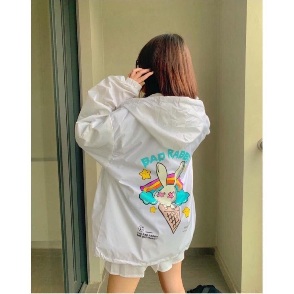 Áo khoác dù Chống Nắng cho nam nữ và cặp đôi LOKI SHOP Có 2 Màu ulzzang jacket in hình BAD RABBIT unisex