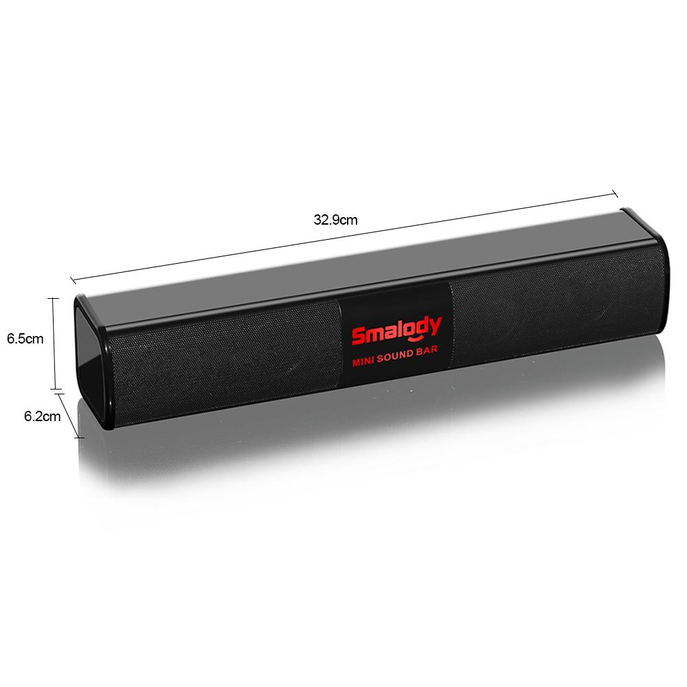 Loa Bluetooth không dây di động Smalody 10W Đèn LED đầy màu sắc âm thanh nổi Mini Soundbar U Disk TF Card