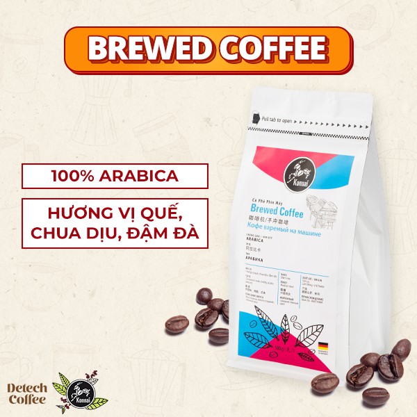 Cà phê Arabica rang xay nguyên chất Konnai Coffee - Loại Brewed 250g