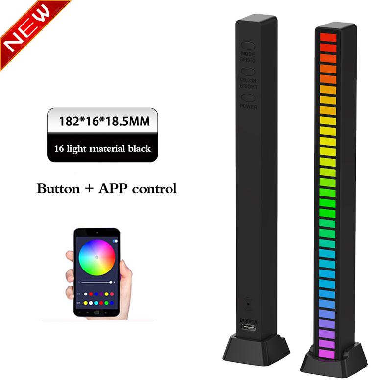 Sáng tạo 5V USB 16/32 Đèn ngủ LED Điều khiển ứng dụng Thanh ánh sáng nhịp điệu âm nhạc RGB Màu sắc: 9