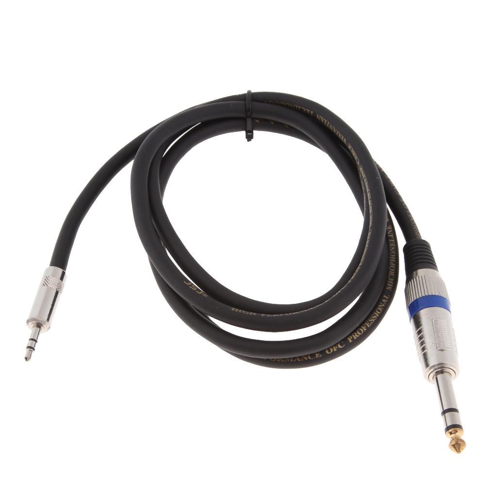 3.5mm to 6.35mm Adapter Audio Cable Cord for Mixer Amplifier Guitar