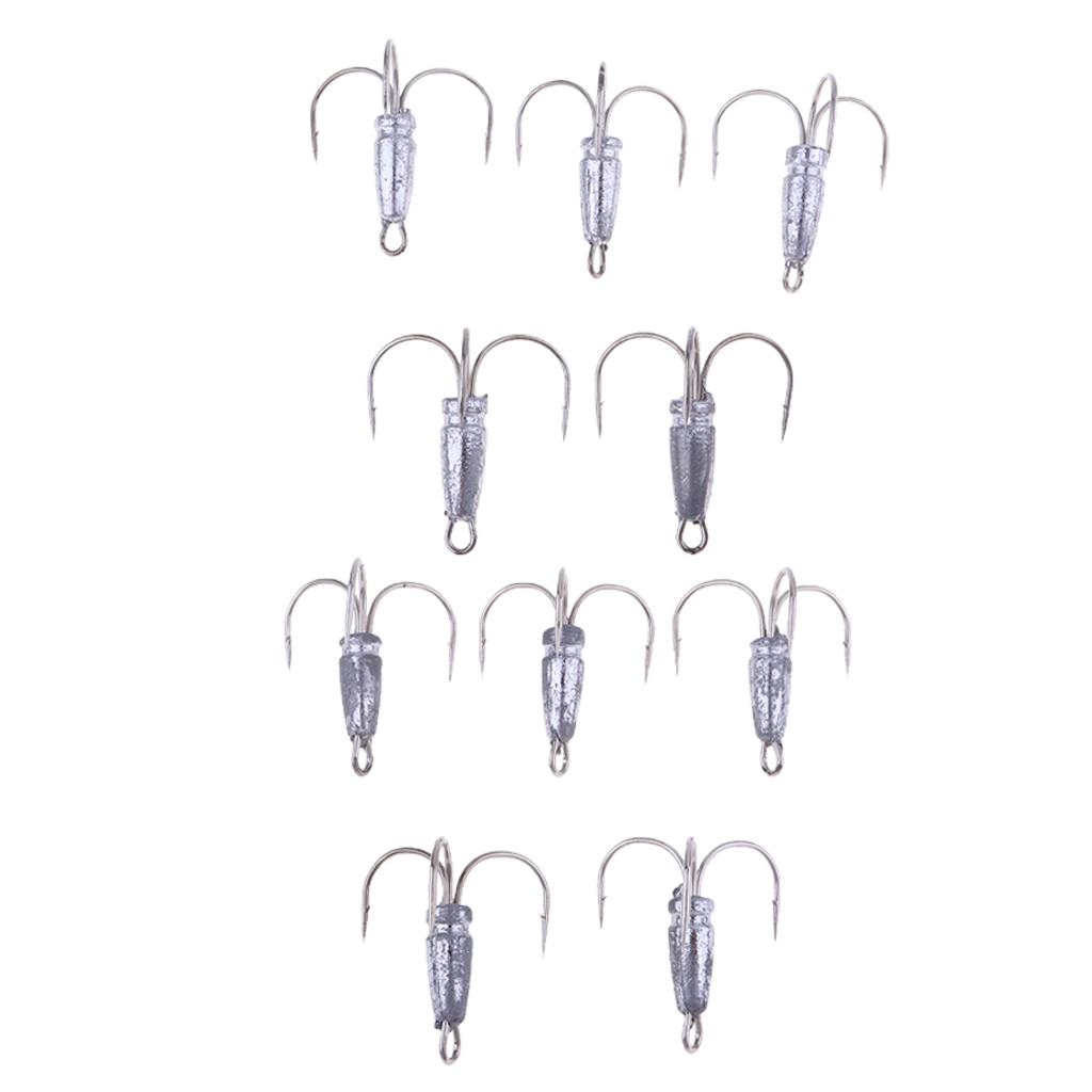 5 Pieces Treble Anchor Fishing Hooks Lead Head for Sea Boat Lake Fishing