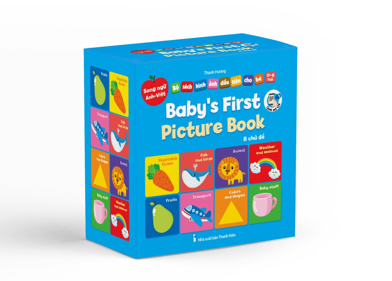 Bộ sách Thư viện hình ảnh đầu tiên cho bé về thế giới xung quanh - Baby's first picture book - Bộ 8 cuốn 8 chủ đề song ngữ - Có file nghe