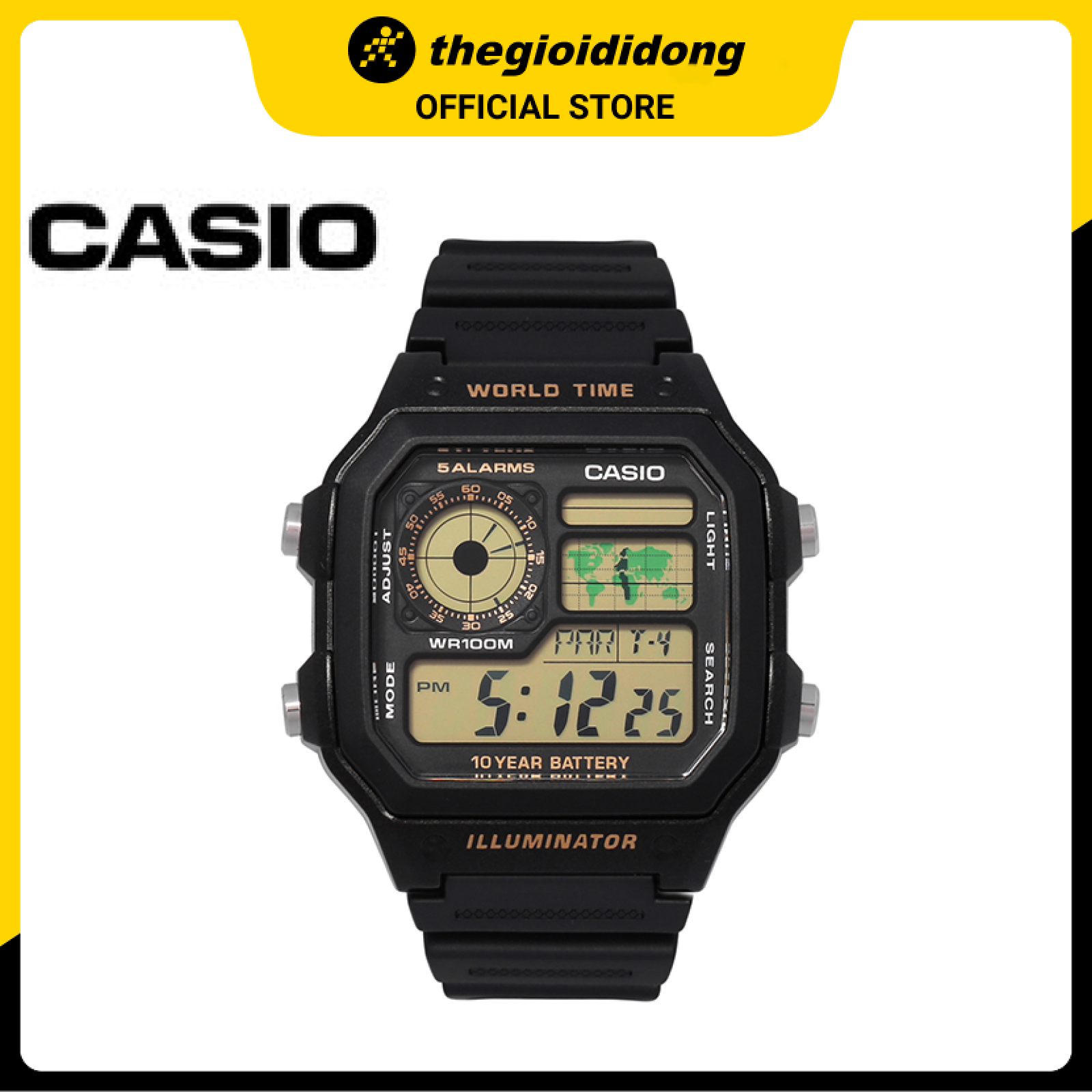 Đồng hồ nam dây nhựa Casio AE-1200WH-1BVDF