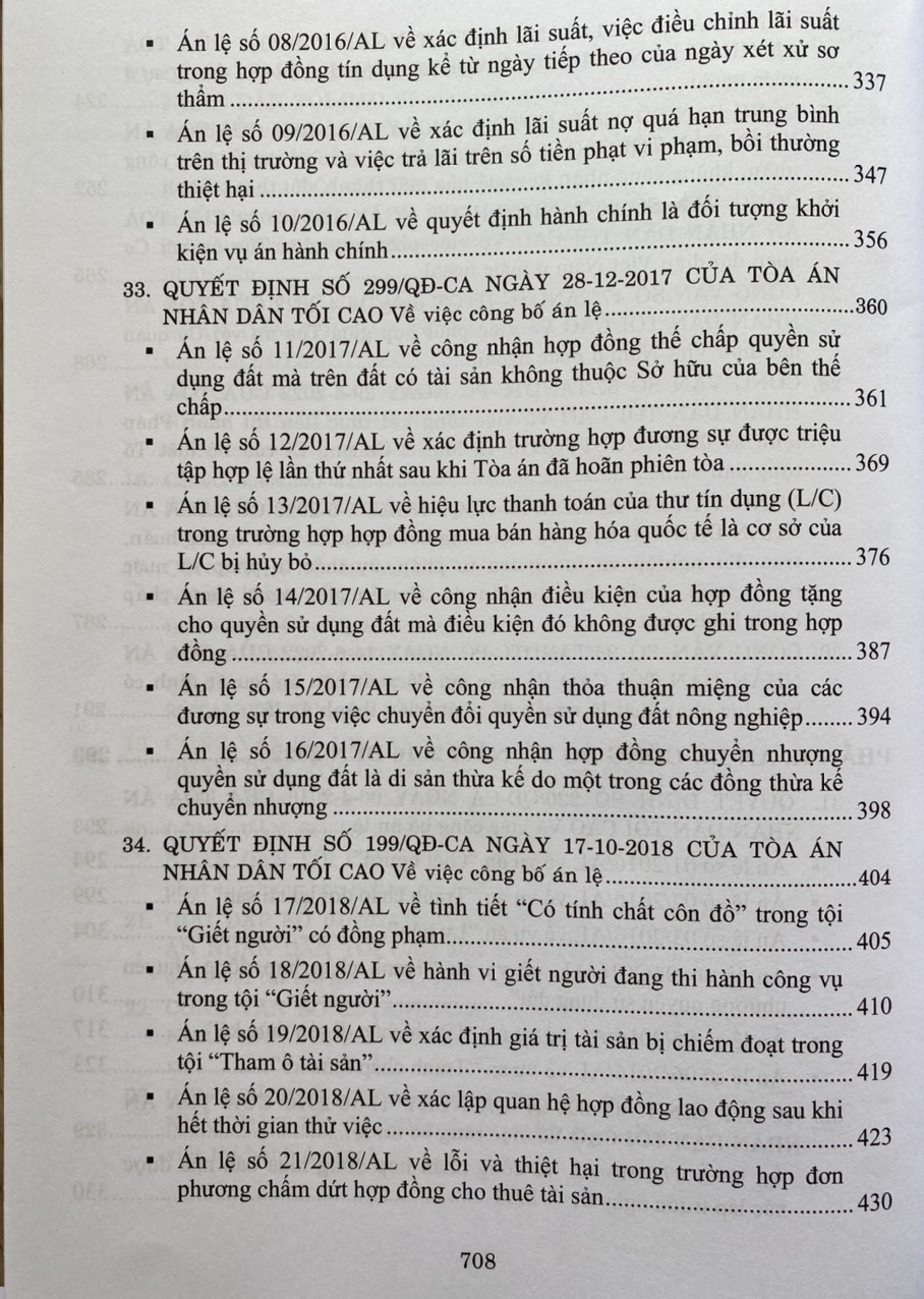 Hệ Thống Án Lệ Và Các Giải Đáp Vướng Mắc Trong Nghiệp Vụ Xét Xử Của Toà Án Nhân Dân Tối Cao Từ Năm 2016 Đến Nay