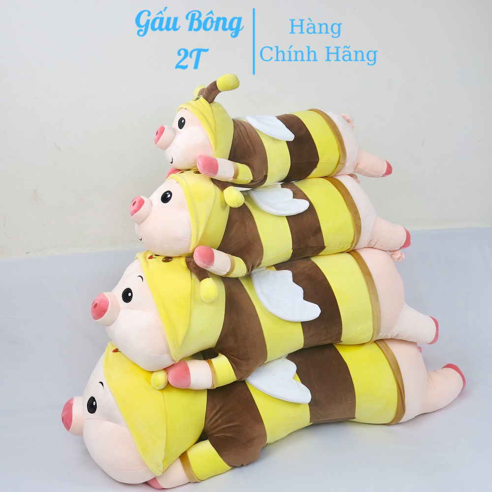 Gấu Bông Heo-Gấu Bông Heo Cosplay Ong Vàng-Gấu Bông 2T-Thú Bông, Gối Ôm,  Đồ Chơi Cho Bé, Vải Nhung Co Giãn Mềm Mịn Bông Gòn Cao Cấp Đầy Đặn