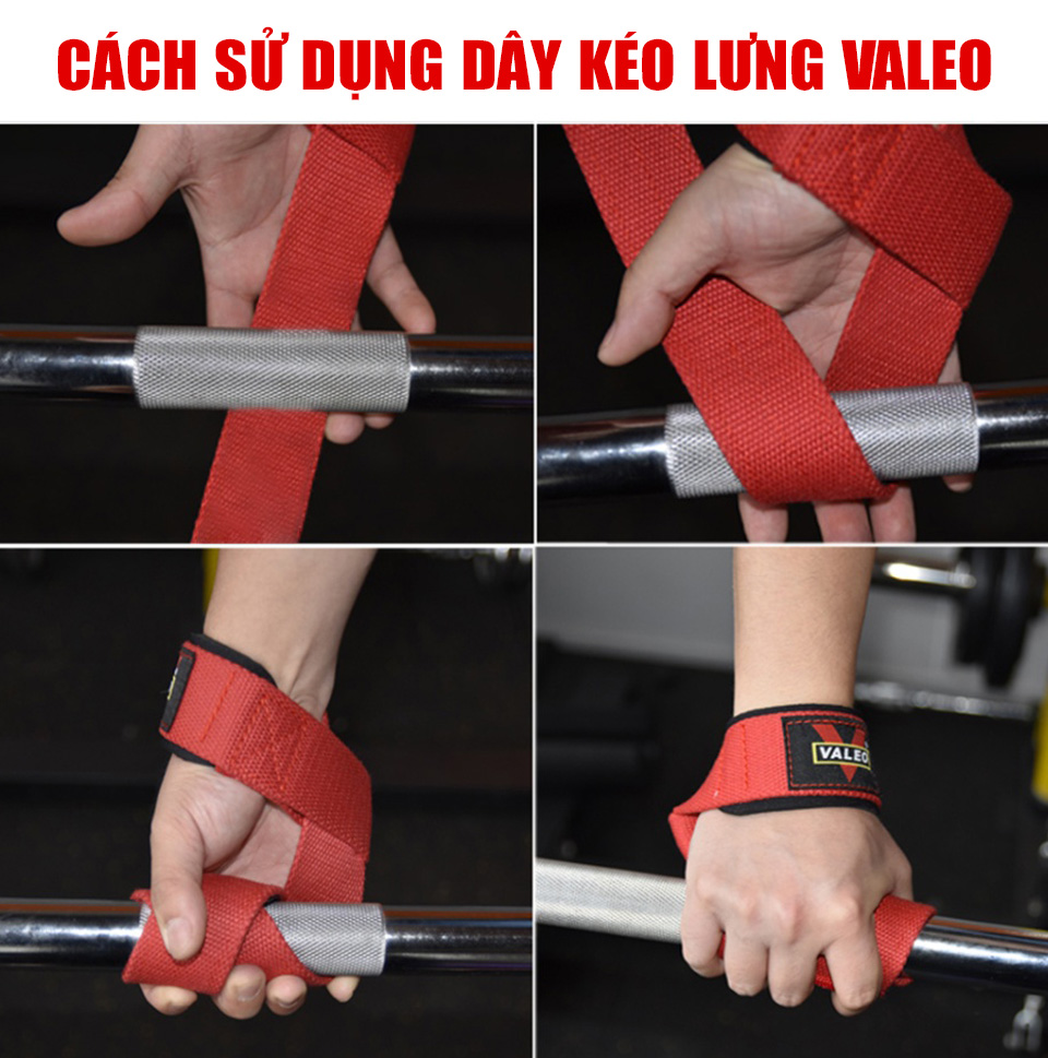 Dây kéo lưng tập GYM, Dây kéo Deadlift - Lifting Straps Valeo