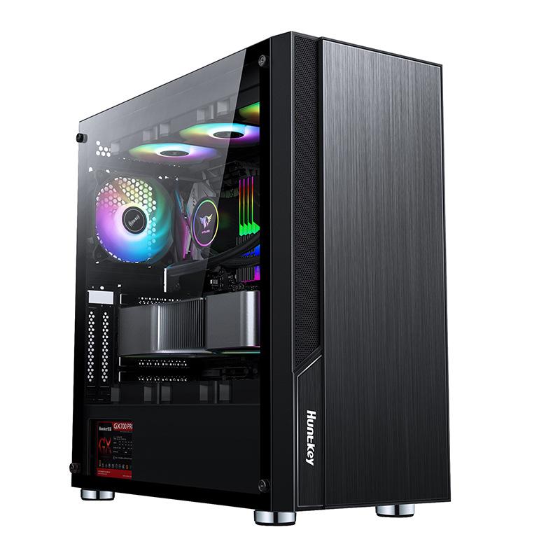 Phong cách mới nhất của Huntkey GX760R khung gương ma thuật máy tính chủ cường lực mặt lớn trong suốt E-ATX máy tính để bàn làm mát bằng nước chơi game thể thao điện tử