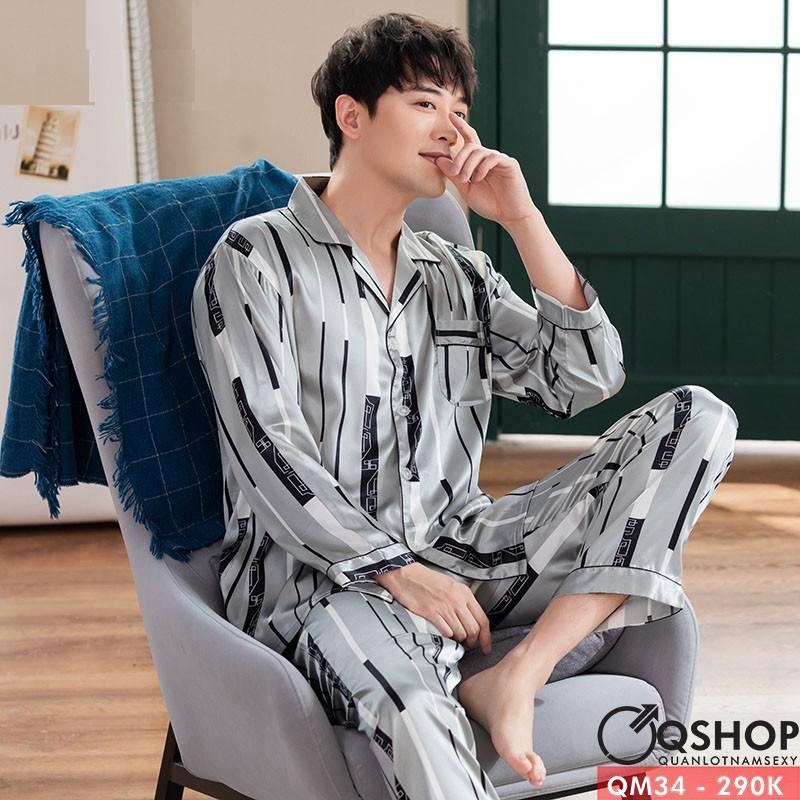 Bộ đồ ngủ đồ mặc nhà pijama nam QM34 QM94