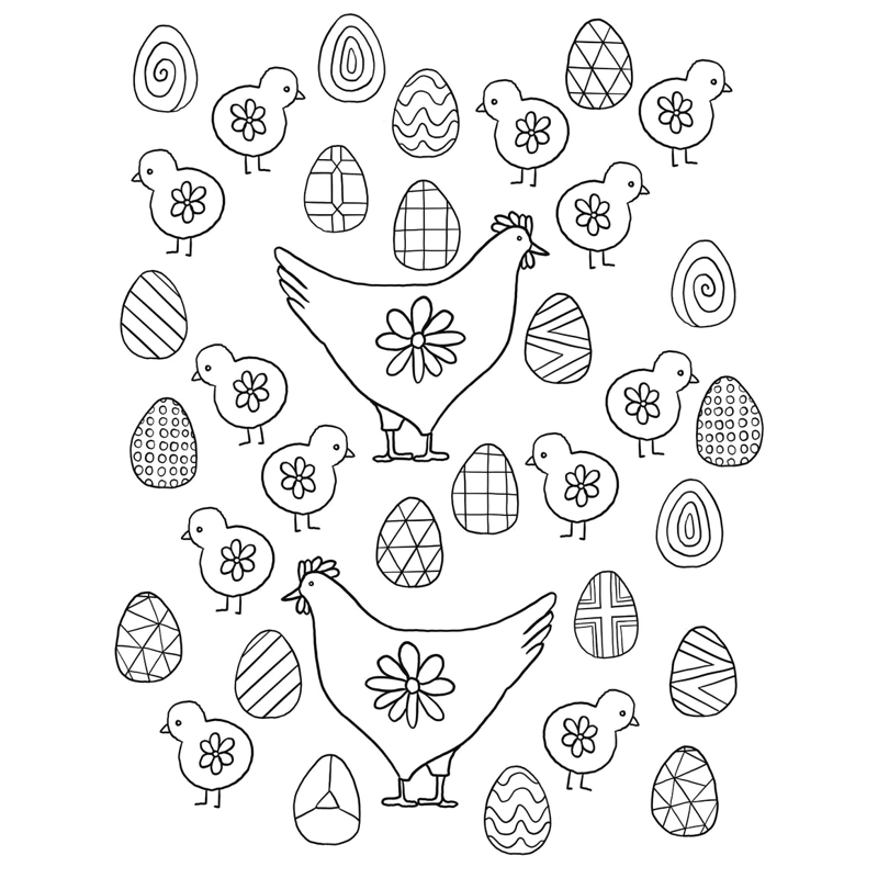 Sách Gem Sticker Colouring Book - Easter