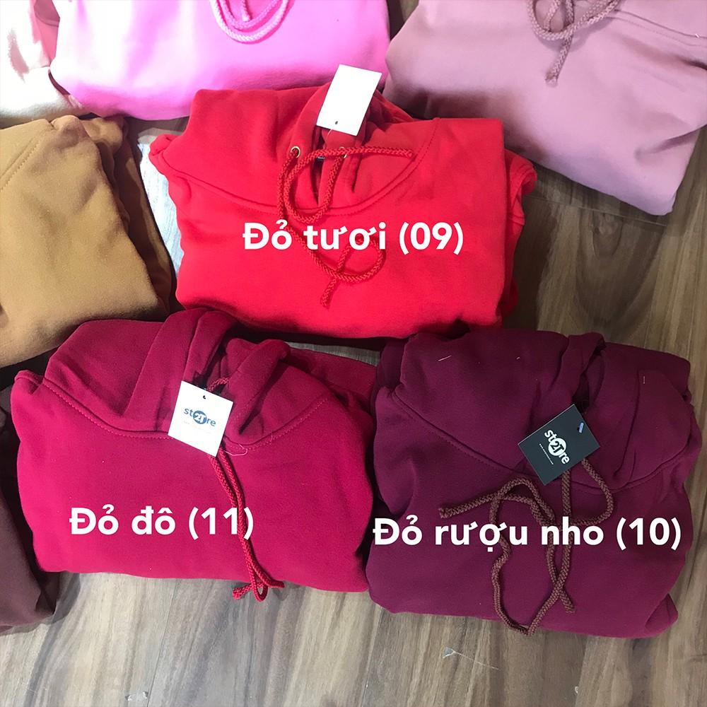 Áo hoodie unisex 2T Store H11 màu đỏ đô