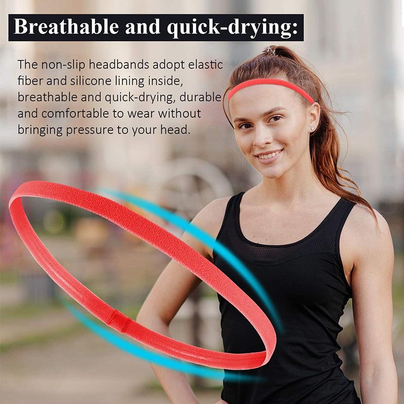 1PC nam nữ thể thao băng đô silicon chống trượt yoga băng yoga băng bó băng không trượt băng tay thể thao an toàn thể thao an toàn Color: Rose