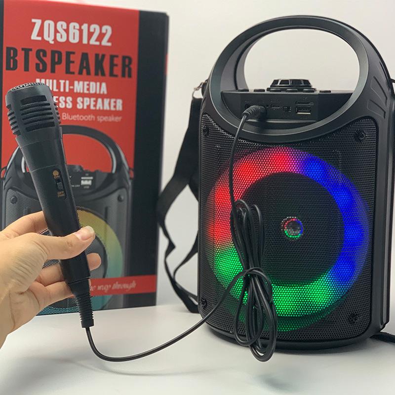 Loa Bluetooth Karaoke Di động Cột không dây di động Big Power STEREO Subwofer Bass Family Party Loa với MicrooneUSB TF Màu sắc: ZQS6122