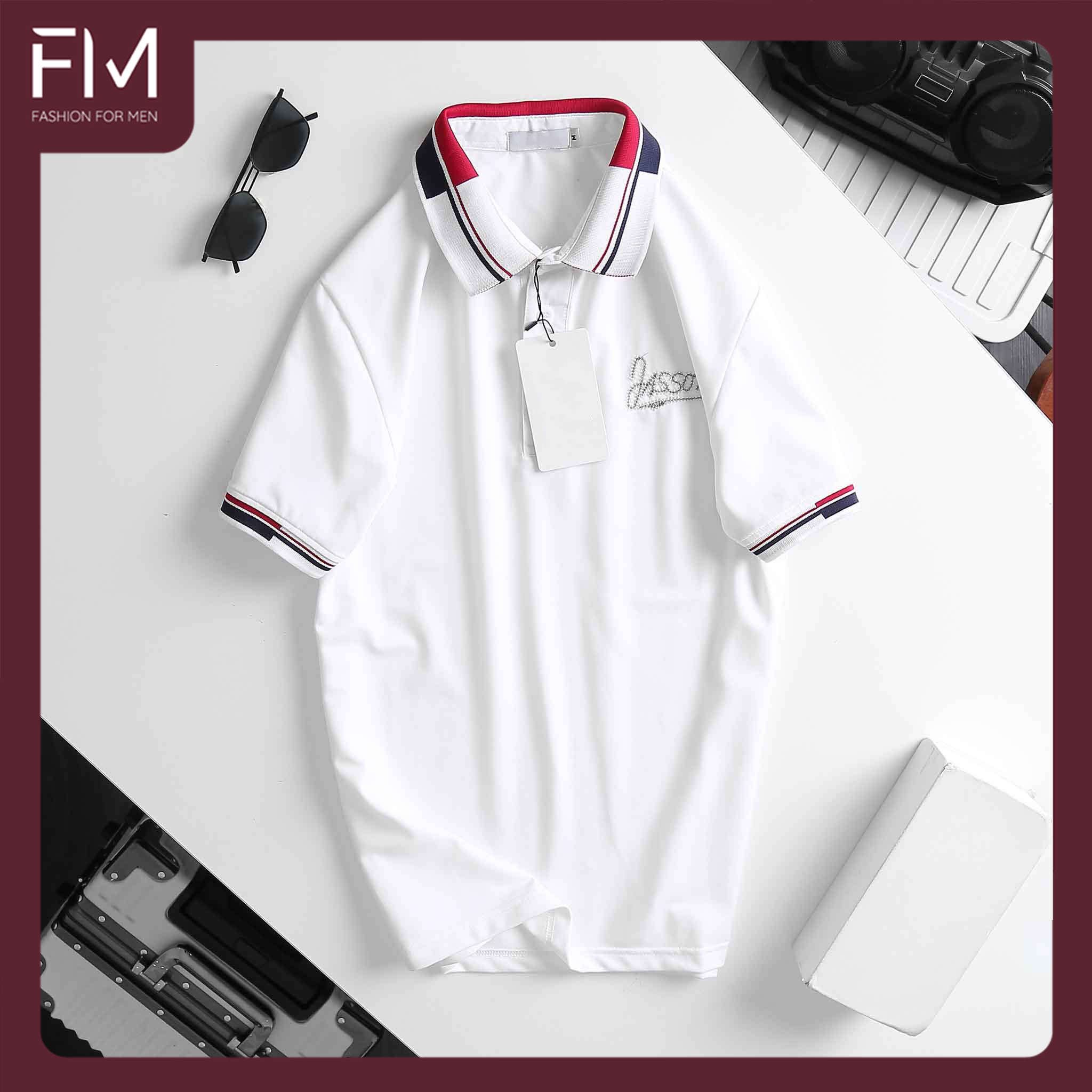 Áo thun polo nam ngắn tay, chất thun vải mềm mịn, thiết kế phần bo tay và cổ áo phối màu độc lạ - FORMEN SHOP - FMPS176