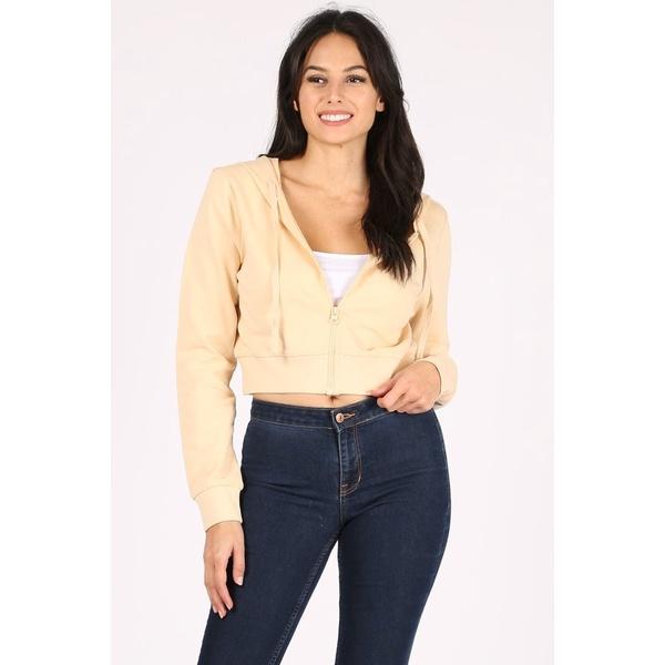 Áo khoác nữ CROPTOP có mũ và dây rút xuất dư Mỹ