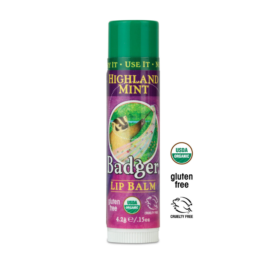 Son dưỡng môi hữu cơ Badger Highland Mint Lip Balm USDA Organic - 4.2g