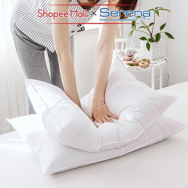 Ruột Gối Nằm Ngủ Đầu Giường Bông Hơi Cao Cấp SERENA MATTRESS Chính Hãng Vỏ Ruột Gối Nằm Bông Êm Ái 40x60 50x70