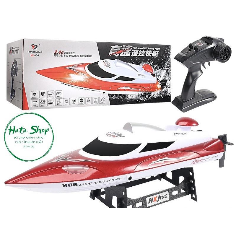 Tàu cano điều kiển từ xa HJ806 tàu cao tốc 2.4GHz Radio Control Hongxunjie có đèn ban đêm điều hướng tự bật