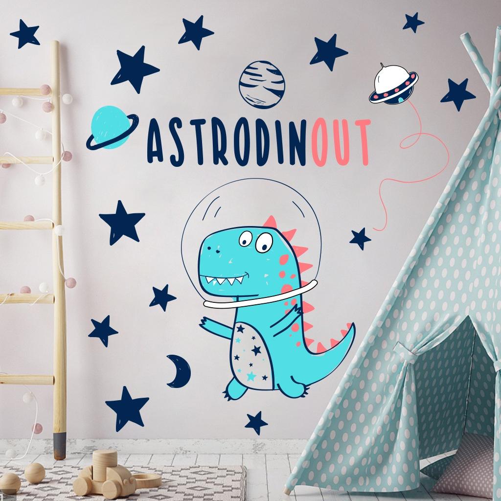 Decal dán tường cho bé siêu dễ thương Khủng long Astrodinout mẫu số 3 - AmyShop