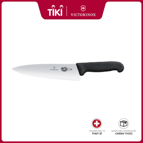 Dao bếp Victorinox Carving Knife màu đen (20cm, fibrox handle, extra broad blade) 5.2063.20