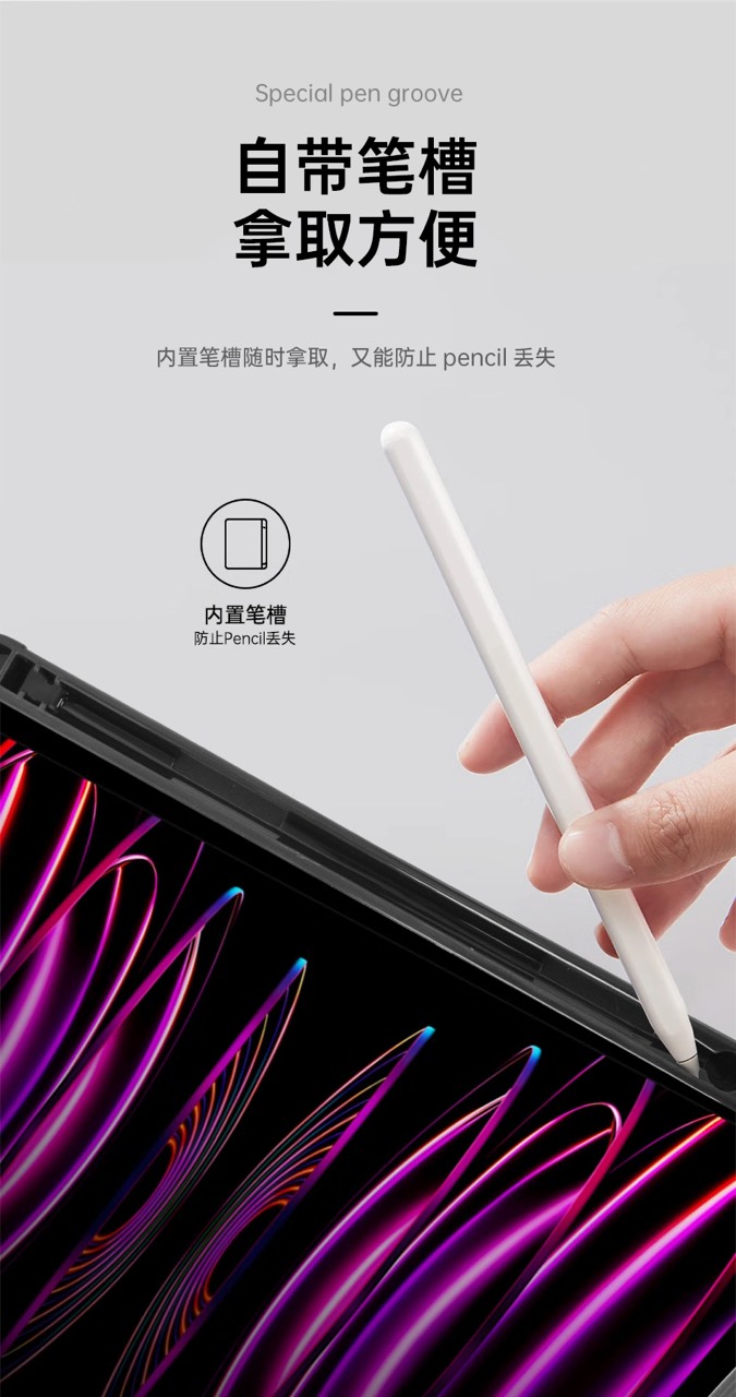 Bao da Wiwu Classic II Case GF-02 dành cho Ipad vỏ siêu mỏng, thiết kế gập ba, có khe để bút tích hợp - Hàng chính hãng