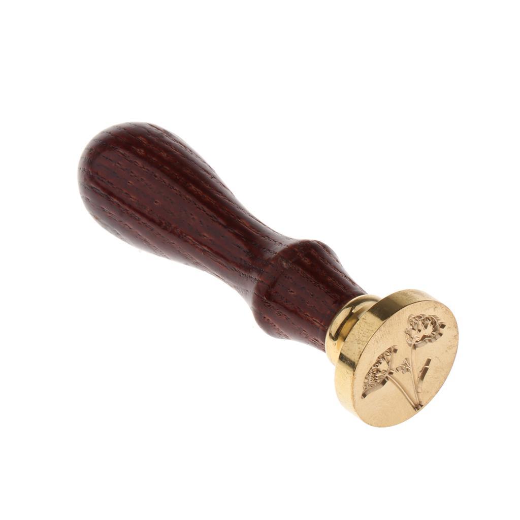 Exquisite Copper Sealing Wax Seal Stamp Wood Handle