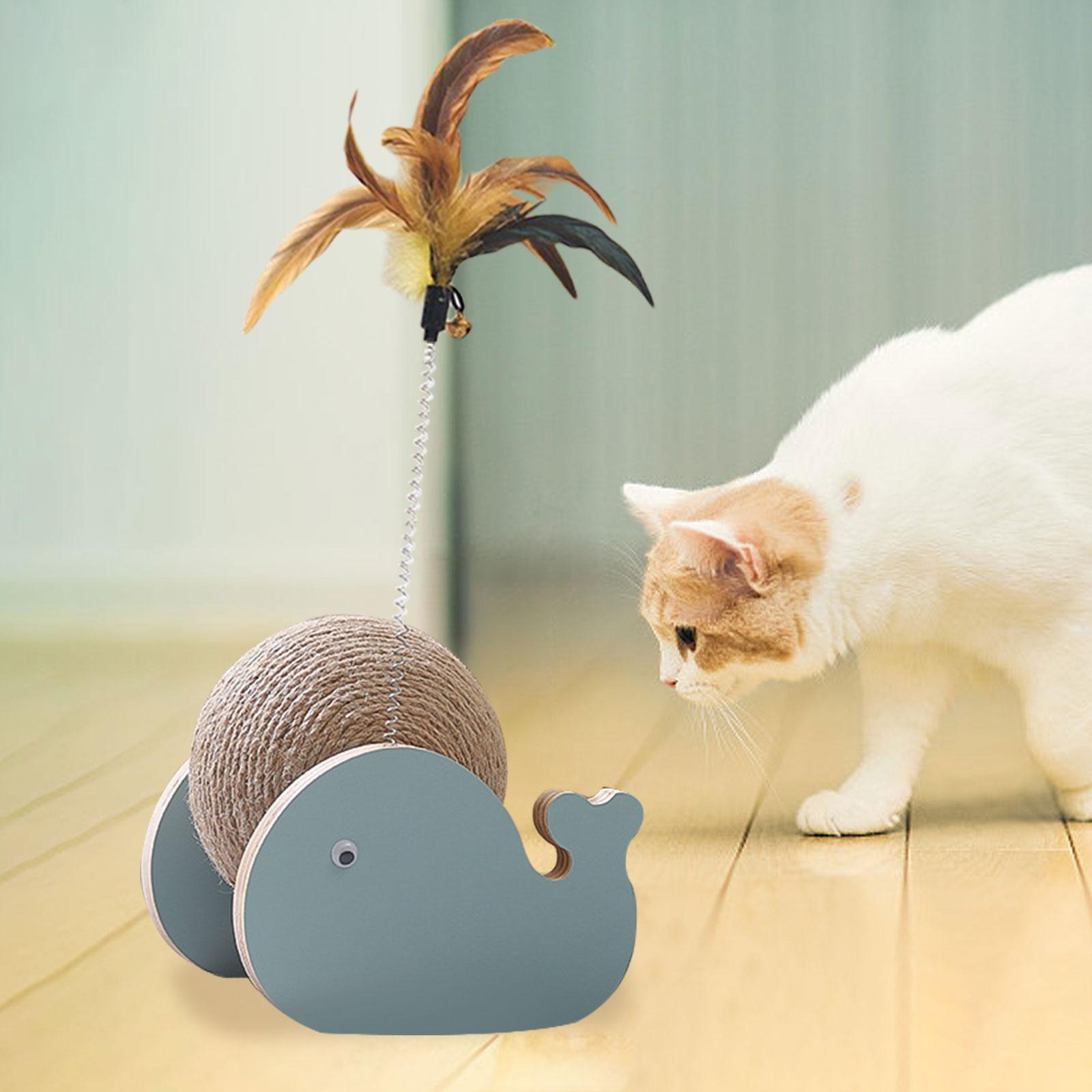 2Pcs Cat Scratching Ball Scratcher Toy Interactive Exercise Wooden Cats