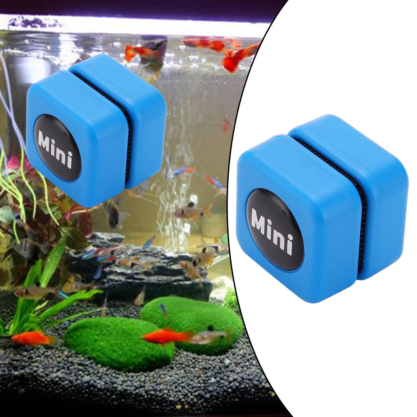 2Pcs Mini Magnet Fish Tank Brush Aquarium Glass Cleaner Tool Scratch-Free