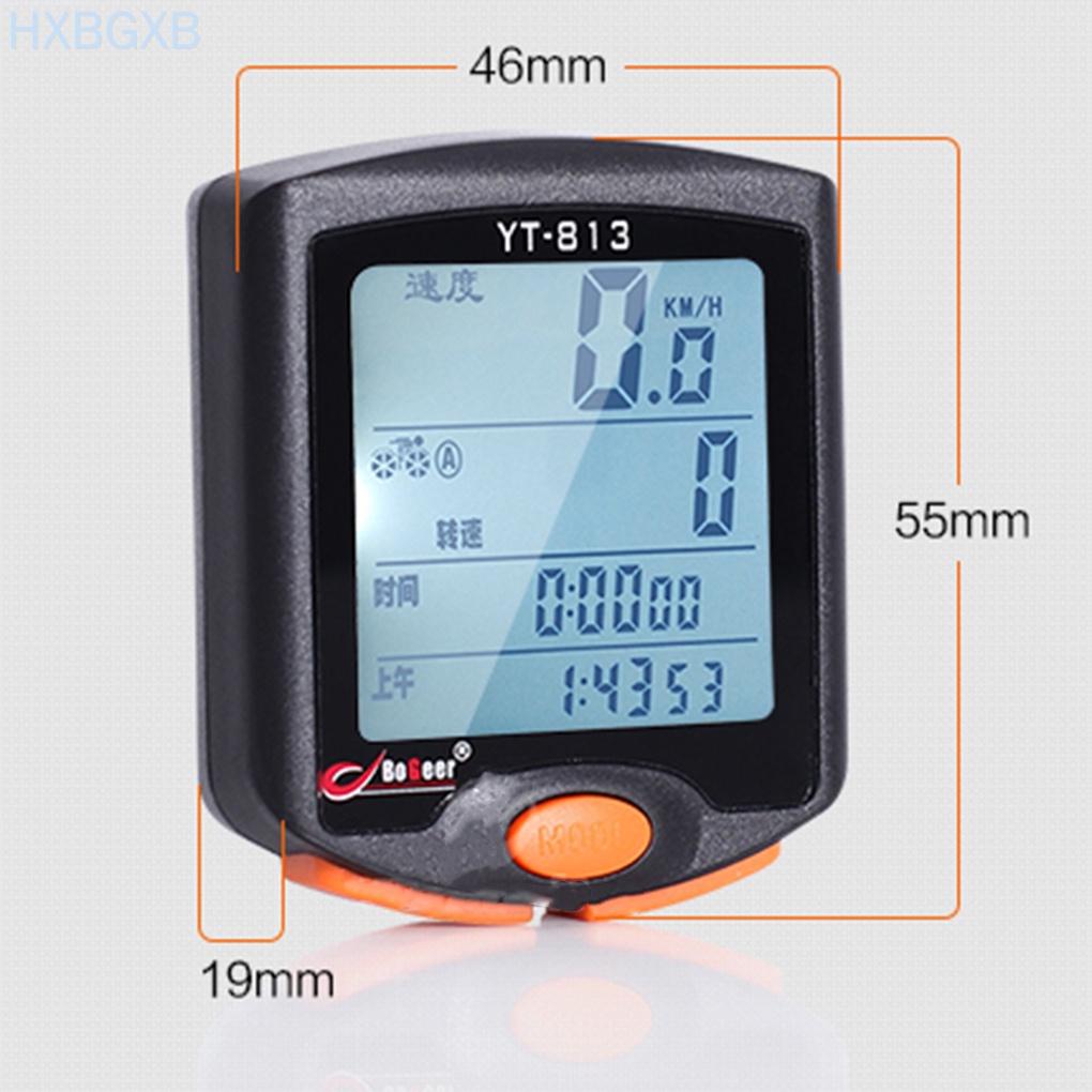 YT-813 Cycling Speedometer Bicycle Digital Computer Multifunction Bike LCD Display Odometer Wireless/Wired Speedometer