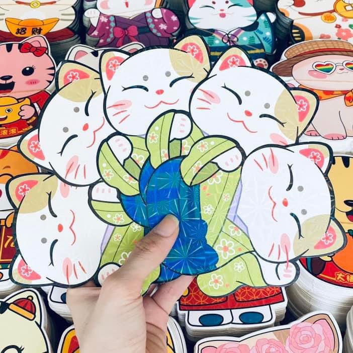 Combo 5 Bao Lì Xì Chibi Mèo Thần Tài Cầu May Mắn Quý Mão 2023 Quà Tặng Đáng Yêu