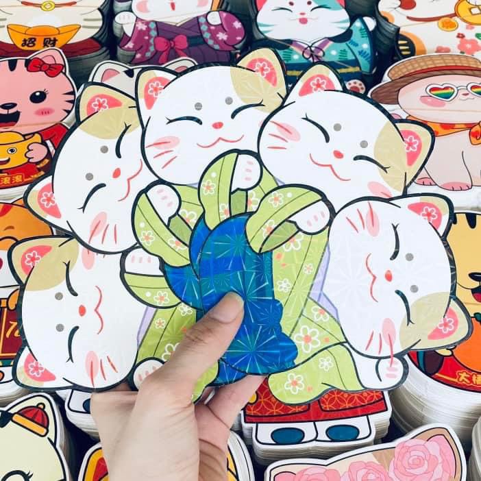 Combo 5 Bao Lì Xì Chibi Mèo Thần Tài Cầu May Mắn Quý Mão 2023 Quà Tặng Đáng Yêu (Được Chọn Mẫu)