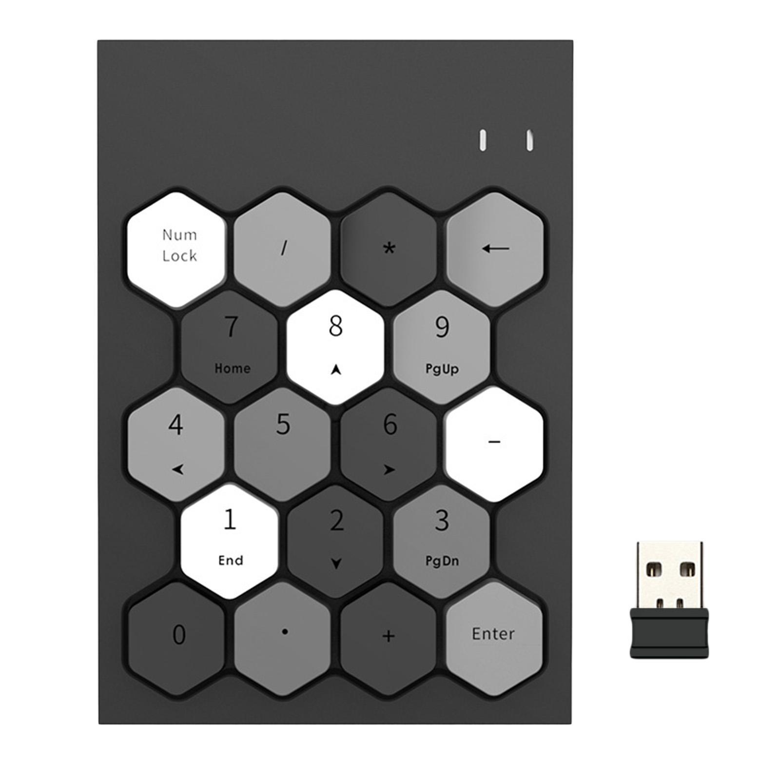 Fashion Wireless Numeric Keypad Number Pad  For Laptop PC Black Mixed