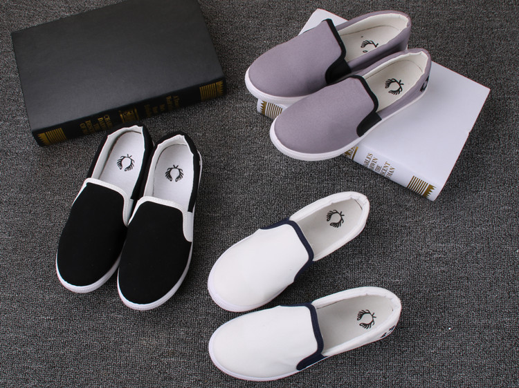 Giày lười nữ vải cotton đế cao su mềm cao 2p