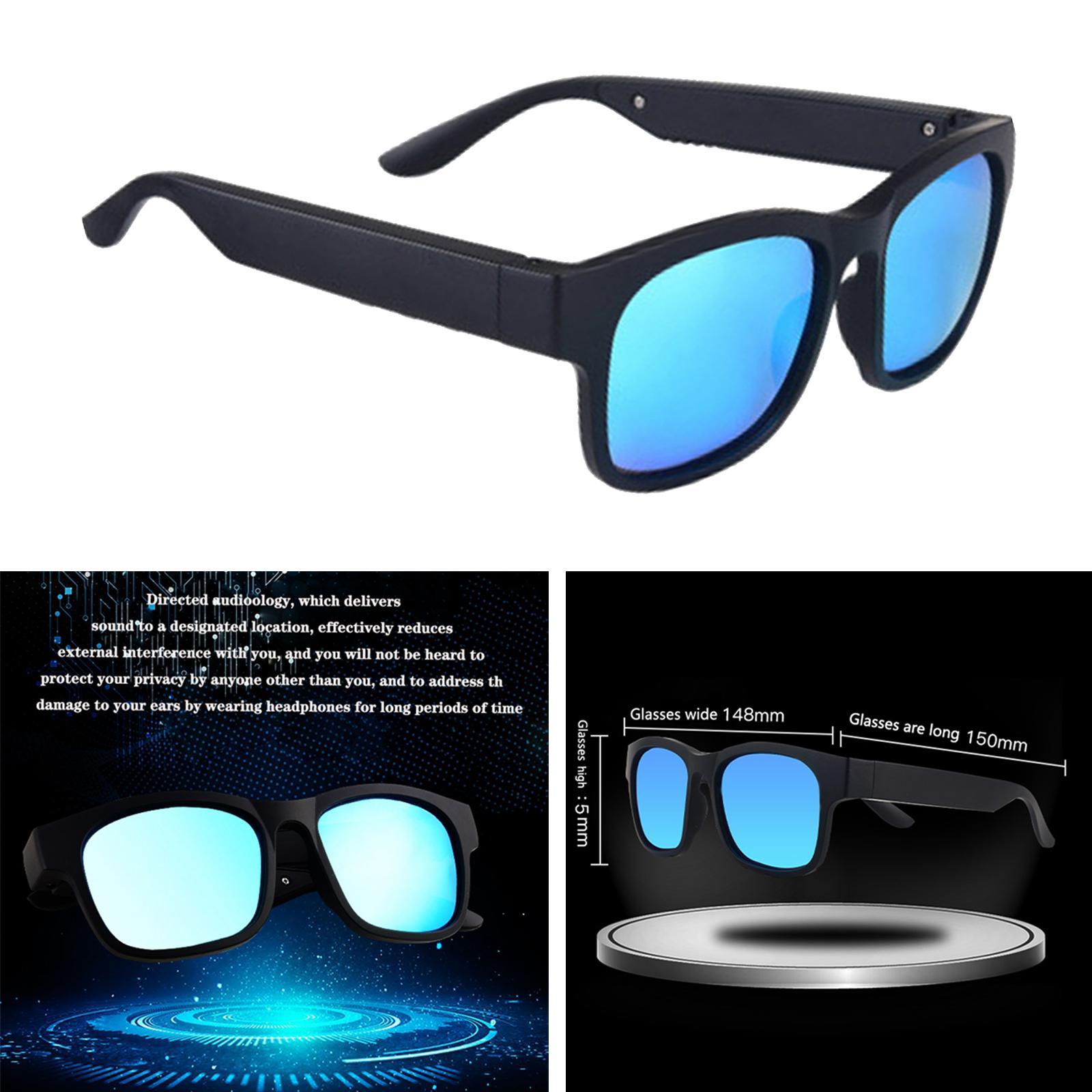 Traveling Smart Glasses Sunglasses Bluetooth Wireless Headset Blue