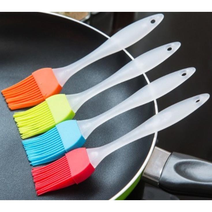 Combo 4 Cây Cọ Silicon Cán Trong Quét Dầu, Bơ, Kem Trang Trí Bánh - Hàng Loại 1