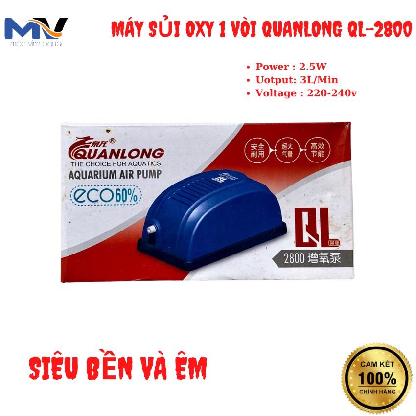 MÁY SỦI OXY HỒ CÁ CẢNH 1 VÒI QUANLONG QL-2800 SIÊU ÊM , SIÊU BỀN | CỬA HÀNG THIẾT BỊ LỌC NƯỚC HỒ CÁ MỘC VINH AQUA