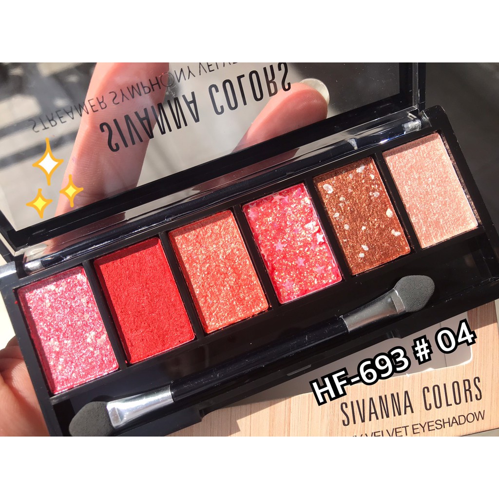 Bảng Mắt Má Hồng Tạo Khối Sivanna Colors Streamer Symphony Velvet Eyeshadow HF693-tone 04 ( không xuất hóa đơn đỏ )