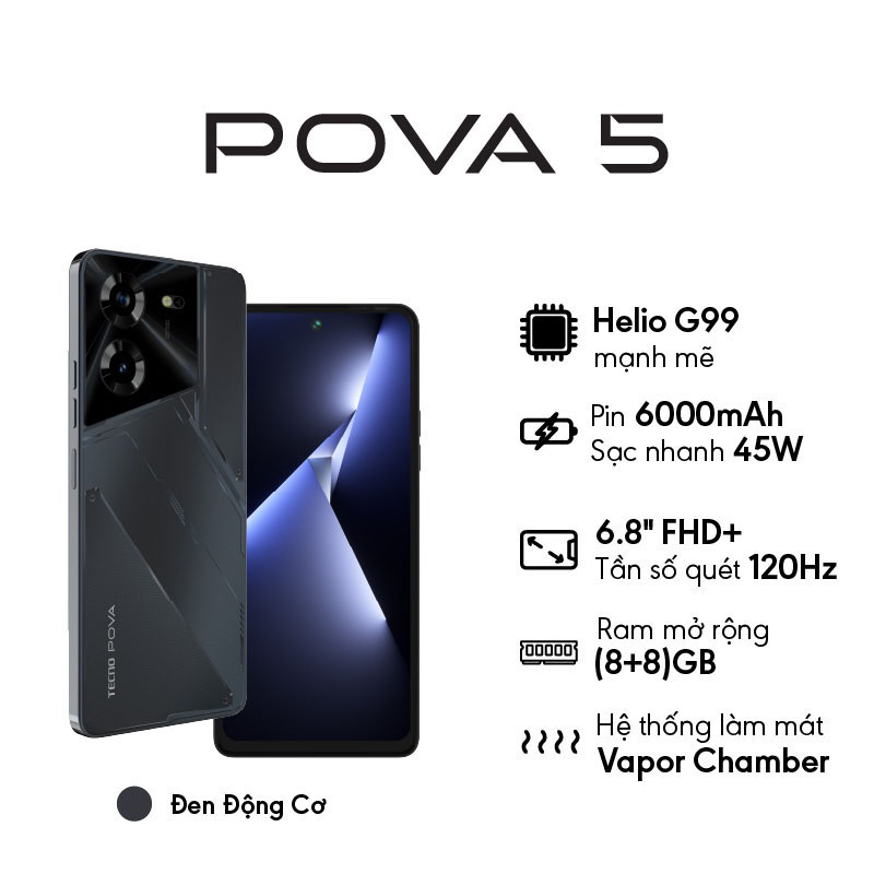 Điện thoại Tecno POVA 5 8GB/128GB Hàng Chính Hãng