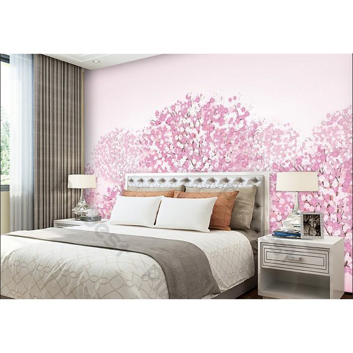 Tranh dán tường Tranh giấc mơ hoa anh đào lãng mạn, tranh dán tường 3d hiện đại MS637790