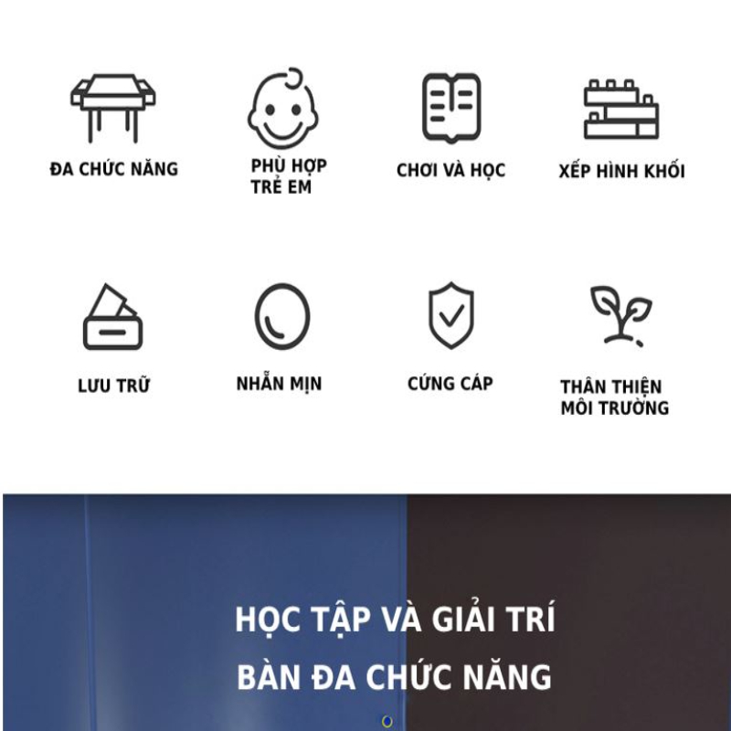 Bàn xếp hình, bàn đa chức năng, vừa chơi vừa học Đồ chơi thông minh cho bé phát triển