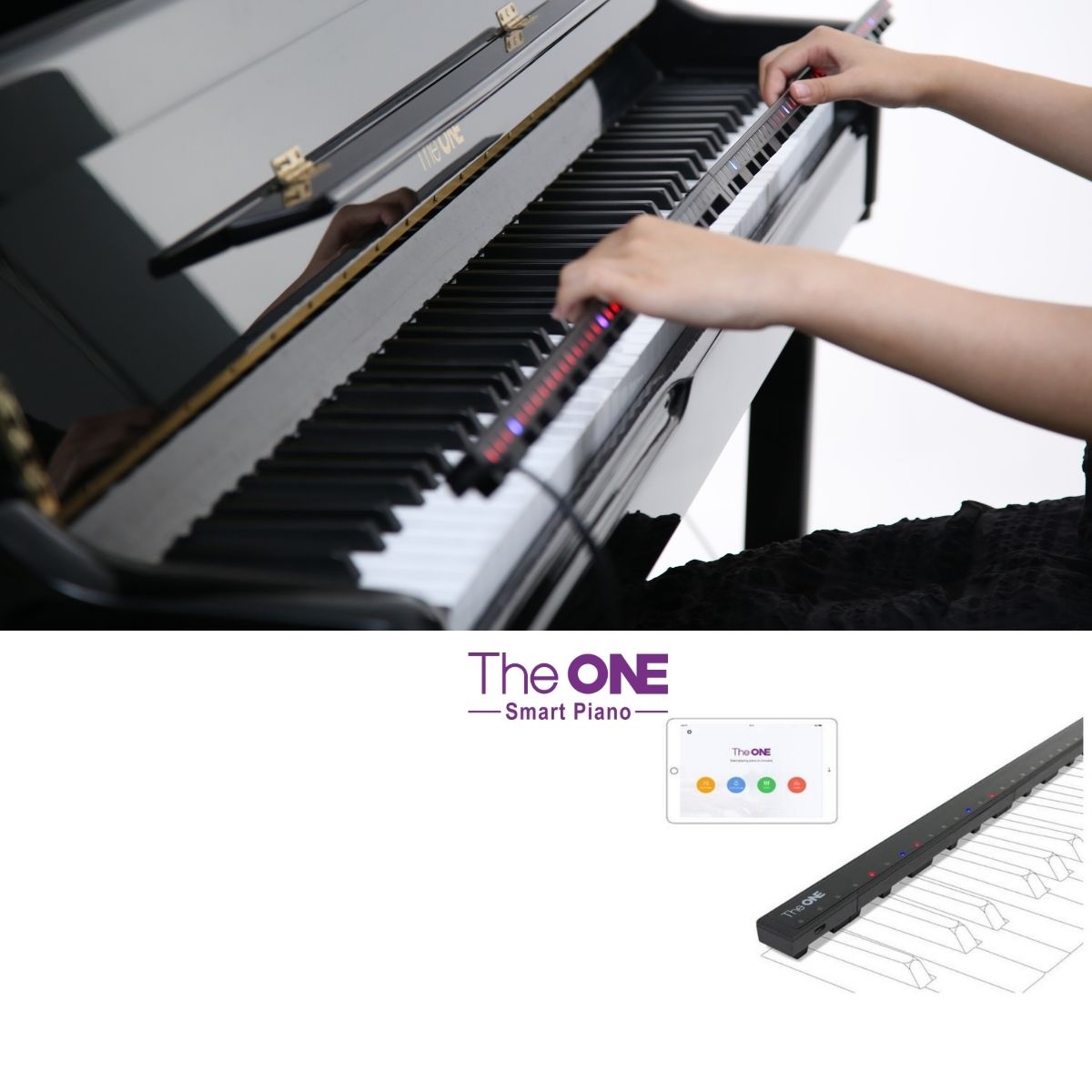 Thanh kết nối piano The ONE hi-lite thế hệ 2.0 biến đàn piano cơ hoặc piano điện 88 phím thành piano thông minh - Phiên bản dành cho iPad/iPhone - Đi kèm dây kết nối cổng lightning- Hàng chính hãng